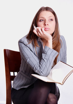 woman with diary