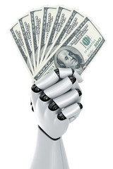 Robot holding money