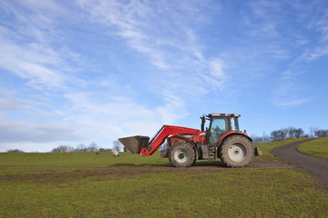 Obraz premium red tractor