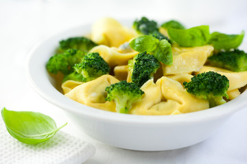 Tortellini with broccoli and fresh basil