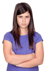 Angry preteen girl