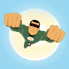 Foto auf Acrylglas Superhelden Comic-ähnlicher grüner Superheld