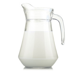 Jug of milk isolated on white background