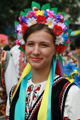 The Ukrainian girl in a national suit