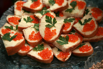 sandwiches with caviar