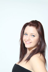 Naklejka premium Beautiful blue-eyed teen with reddish hair