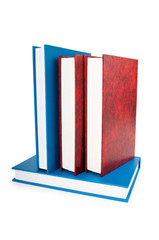 Stack of books isolated on the white background