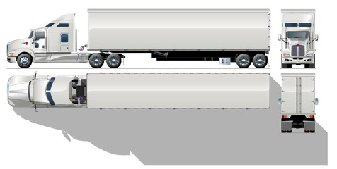 Vector hi-detailed commercial semi-truck