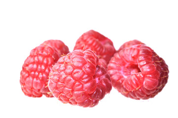 Reife  rote Himmbeeren