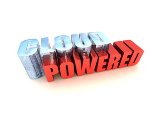 Cloud Powered Computers Isolated on White Background