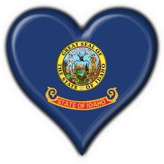 Idaho (USA State) button flag heart shape