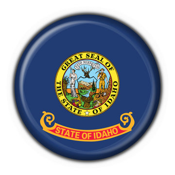 Idaho (USA State) button flag round shape