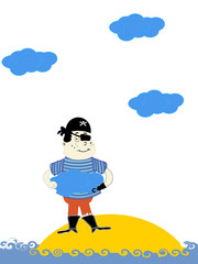 pirate and the cloud vector