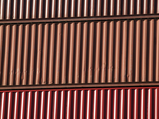 Close-up of Shipping containers stacked on top of each other