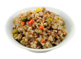 buckwheat in the plate isolated