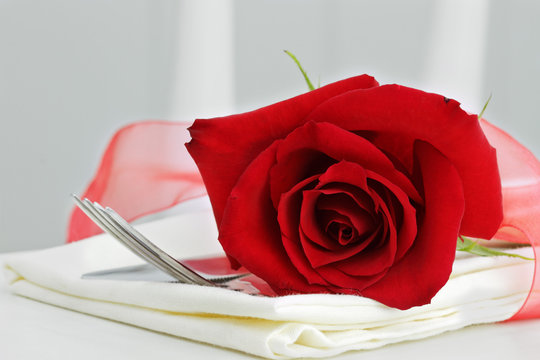 Red Rose and Silverware