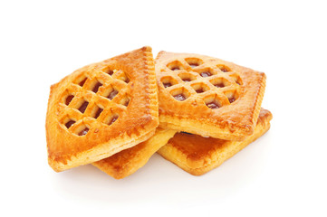 Tasty cookies isolated on the white background