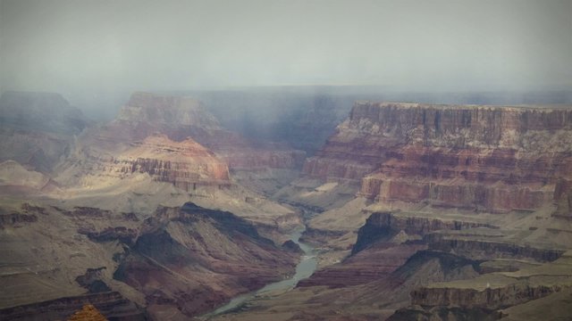 (1252b) Grand Canyon, Arizona River Winter Storm Timelapse