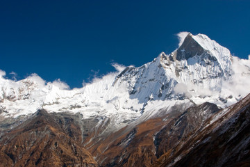 Naklejka premium Machu Puchare as seen from Annapurna base Camp
