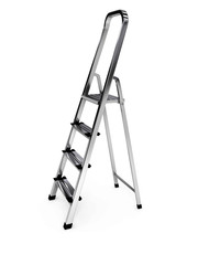 open staircase over white background