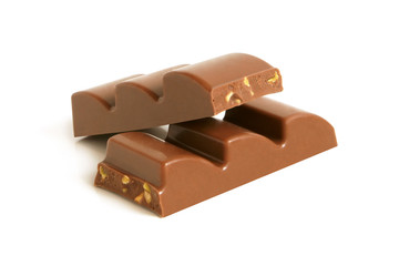 Chocolate pieces with nuts