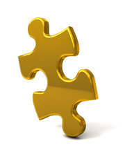 Obraz premium golden puzzle piece
