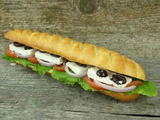 Mediterranean baguette with olives