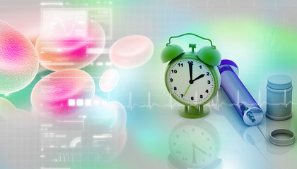 Medical equipments  In  abstract background.