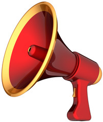 Megaphone alarm announcement. Propaganda news concept