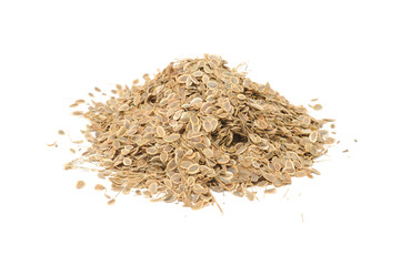 Pile of Dill Seeds Isolated on White Background
