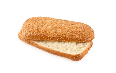 Bread with sesame isolated on white background