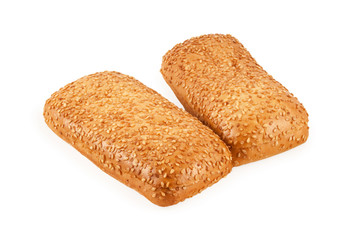 Bread with sesame isolated on white background