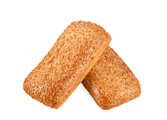 Bread with sesame isolated on white background