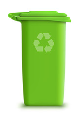 vector green recycle garbage can
