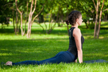 woman doing stretching exercise. Yoga