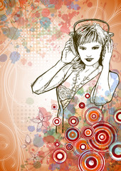 DJ girl & floral design