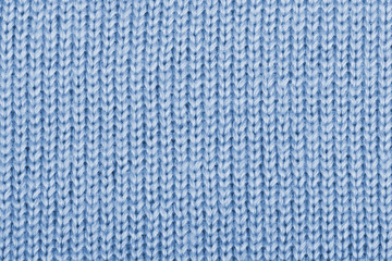 Blue color wool knitted background