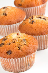 Muffins on a white background
