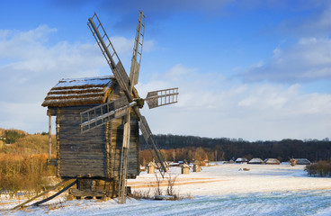 Old wooden windmills