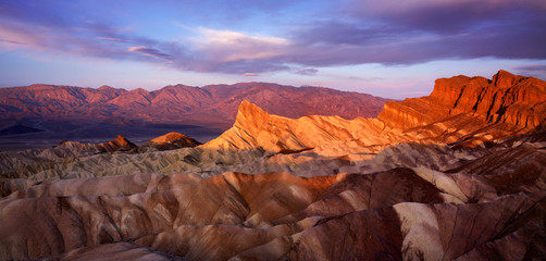 Sunrise At Zabriskie Point In Death Valley