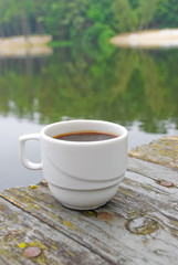 Coffee on the wooden deck