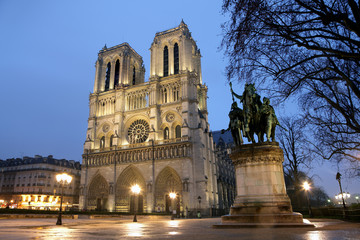 Fototapeta na wymiar Katedra Notre Dame w nocy