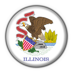 Illinois (USA State) button flag star shape