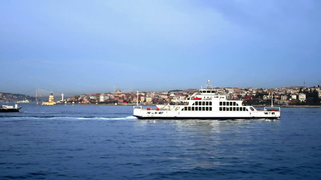 Istanbul ferry boats in dawn
