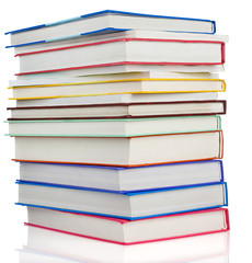pile books isolated on white