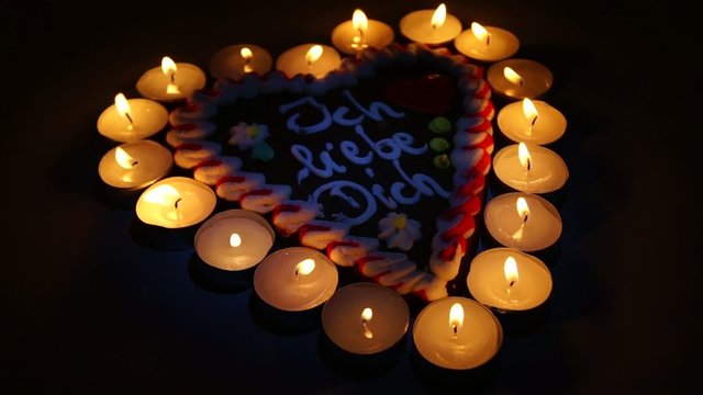 Lebkuchenherz & Kerzen