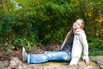 Outdoor portrait young woman