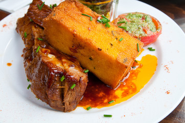 juicy grilled pork leg