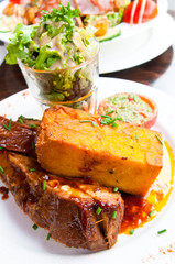 juicy grilled pork leg
