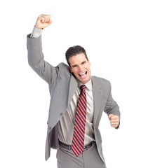 Happy handsome businessman